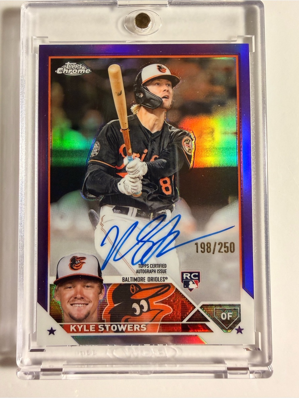 Topps Black and White Baseball Card Back - Kyle Stowers